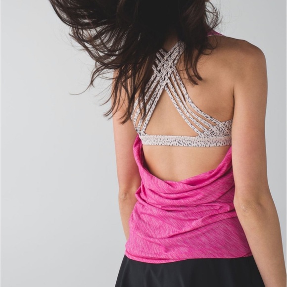 Lululemon Wild Tank Heathered Jewelled Magenta / Dottie Dash White Black - Picture 3 of 6